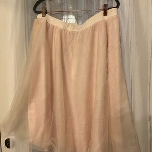 Pink Tulle Midi Skirt